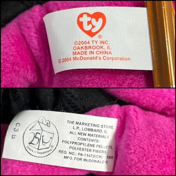 TY Vintage Beanie Babies Burger the Bear McDonald's Teenie Beanie Babies 2004 - Picture 10 of 15